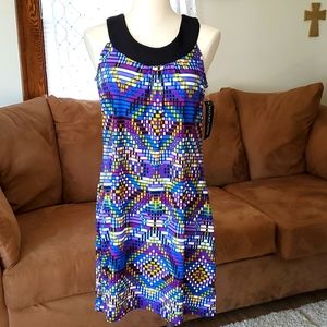 Notations Plum Color Block Sleeveless Dress Size Small New